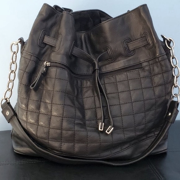 BCBGMAXAZRIA Black Quilted Leather Bag - Picture 13 of 16